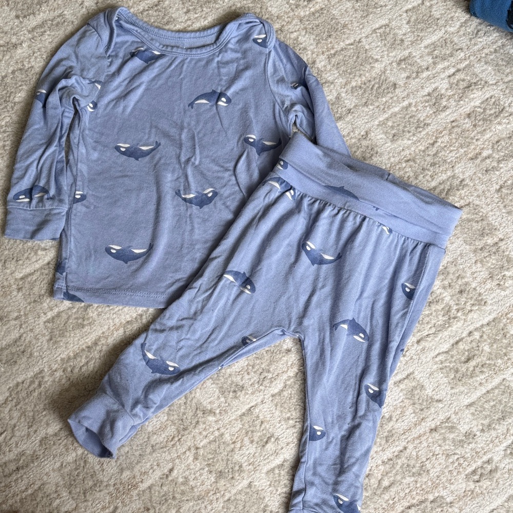 3/$16!!Blue Whale Print Kids Pajama Set - Soft Cotton Sleepwear-viscose